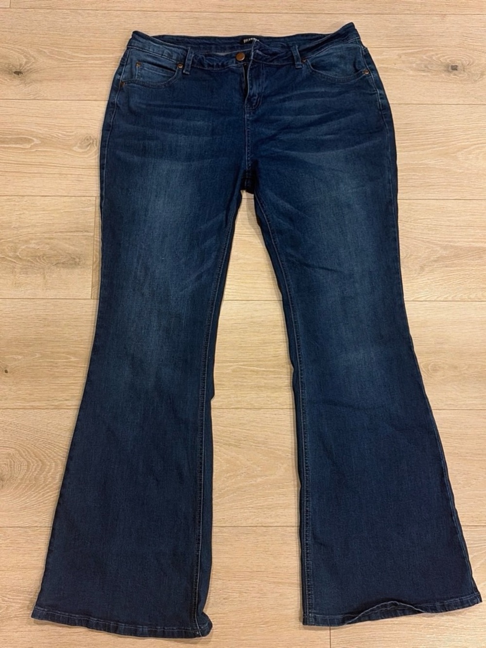Women's Dark Indigo Flare Jeans - Stretch Wide Leg